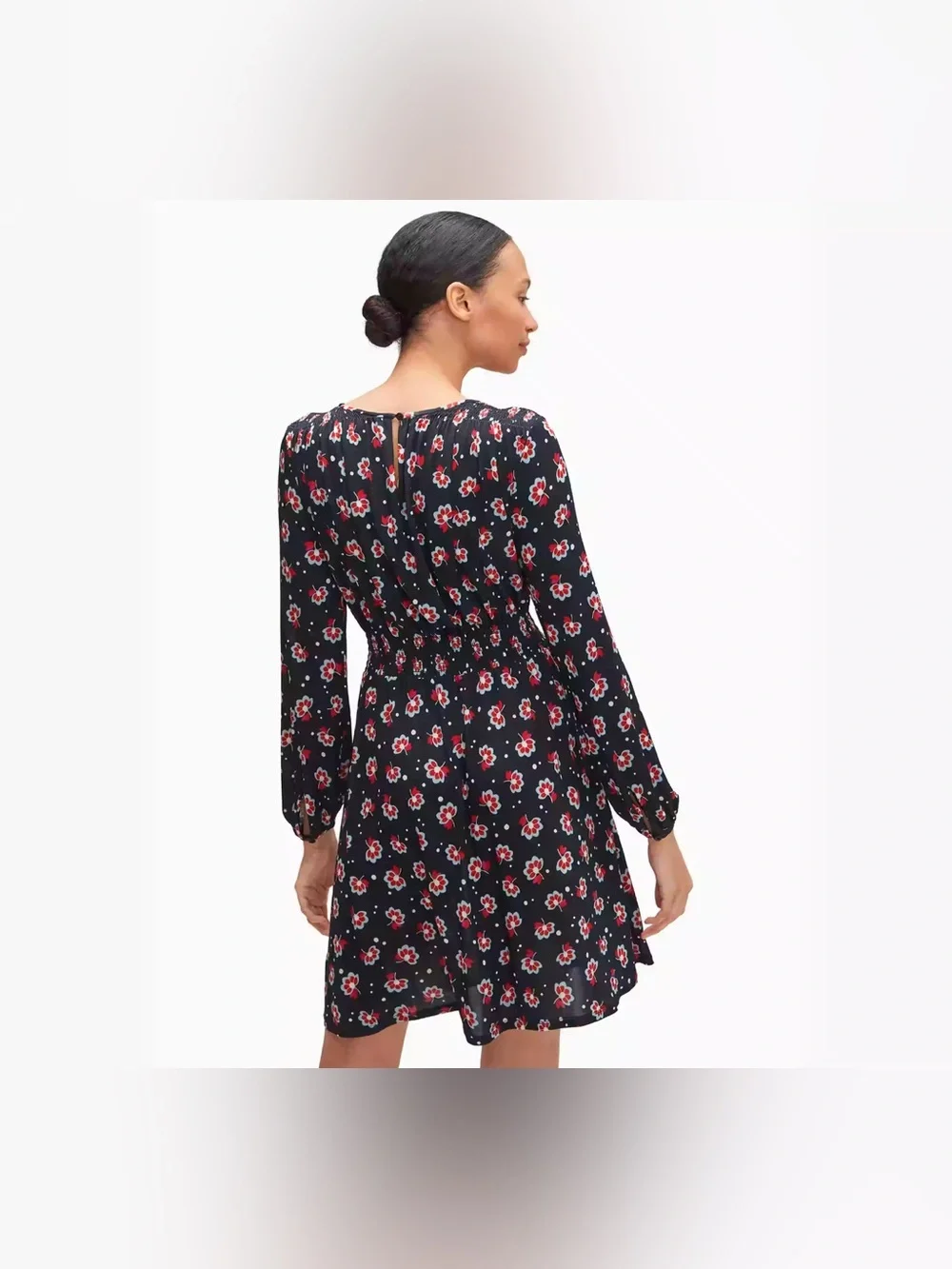 Kate Spade Seaside Blooms Floral Smocked-Waist Dress – XL